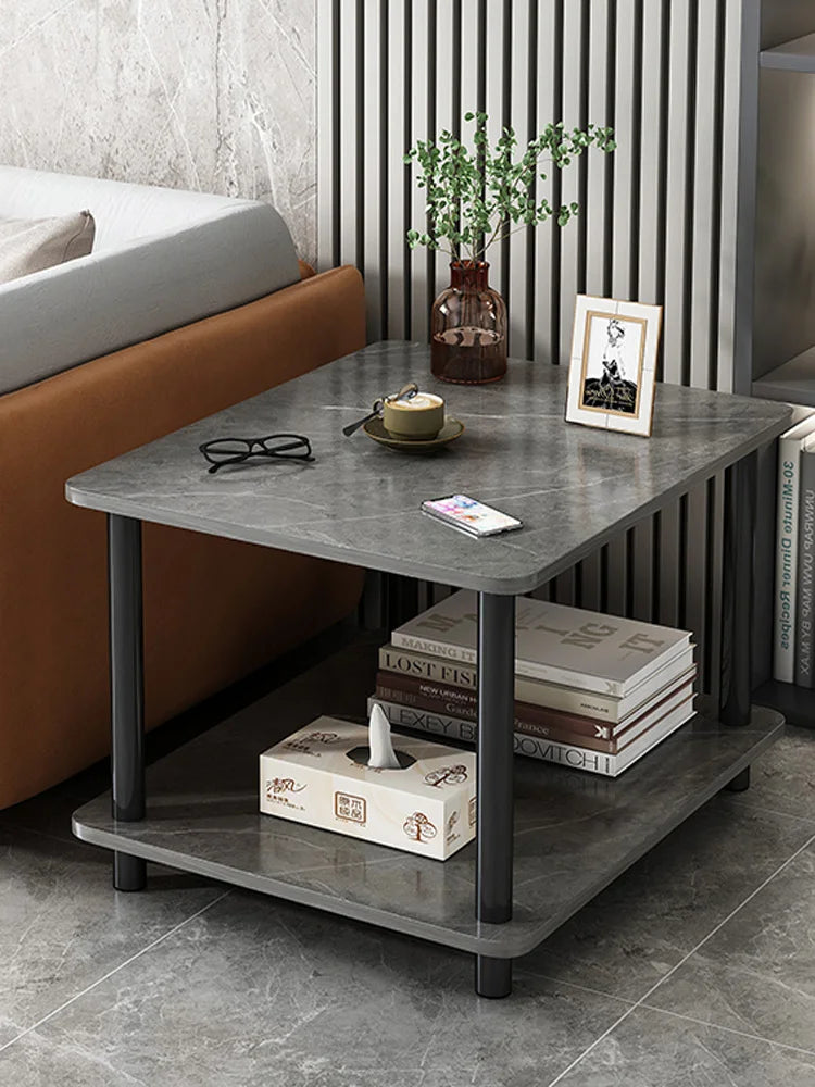 Mesa De Centro Minimalista Madera 2 Niveles Lateral Auxiliar