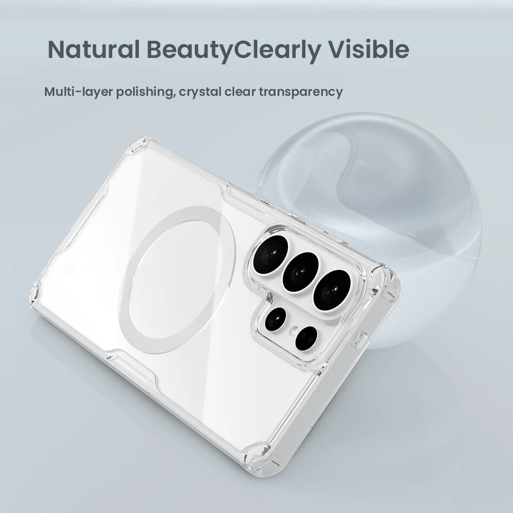 Nillkin para Samsung Galaxy S26 Ultra S26 Plus S26 funda magnética Magsafe Tpu + Pc 360 Airbag a prueba de golpes Hd cubierta dura transparente