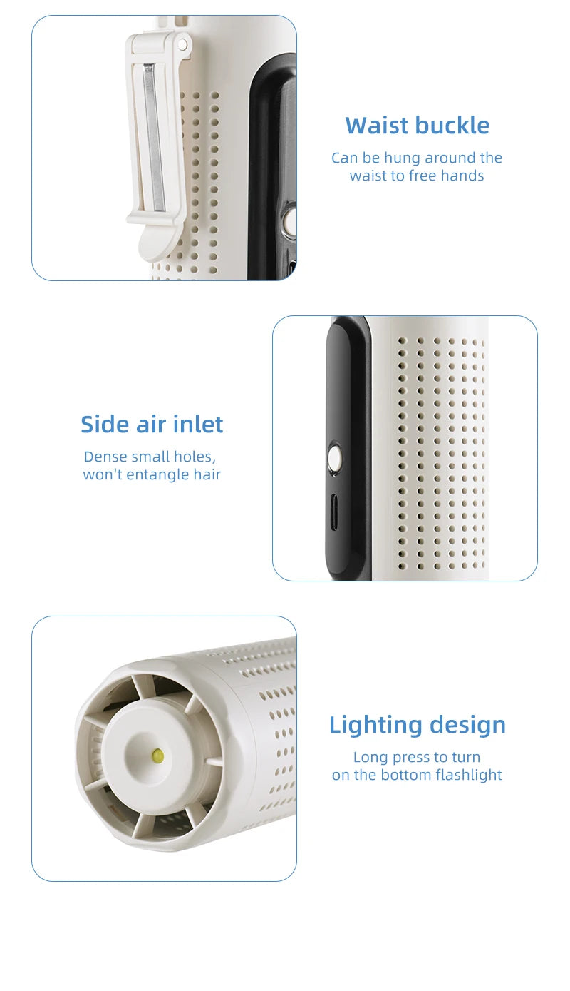 Nuevo Ventilador Turbo de Refrigeración ICE para Semiconductores 2026, Ventilador Portátil USB 3 en 1 para Cuello y Cintura, Pantalla LED, Mini Ventilador sin Escobillas de 3000mAh