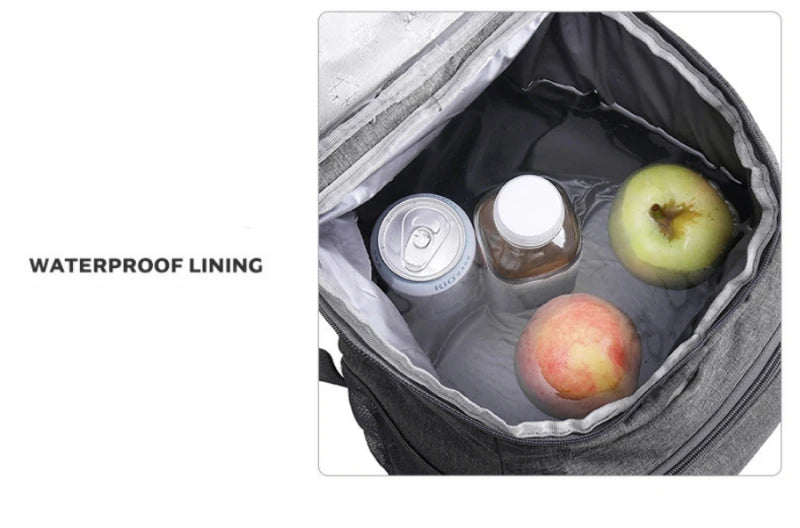 Bolsa de almuerzo térmica portátil de 18L, caja de comida duradera, resistente al agua, funda con aislamiento de hielo, mochilas para cena Oxford para acampar, Icebox
