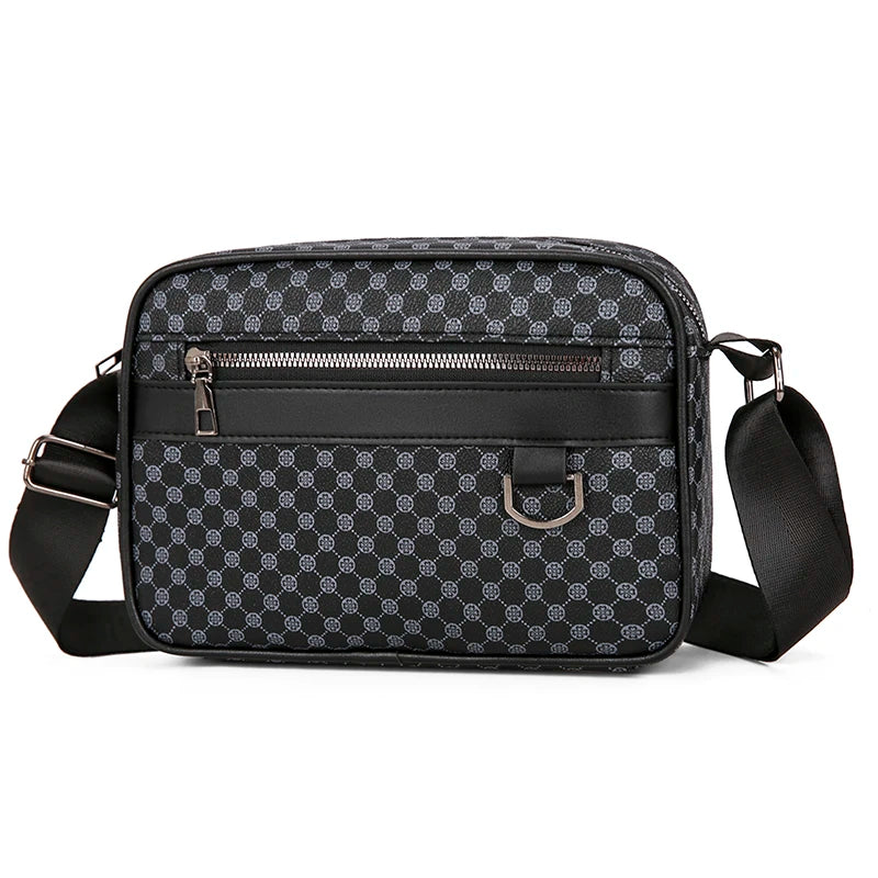 Bolso de hombro con estampado de moda para hombre, bandolera de mensajero de piel sintética, bolso de estilo Vintage para hombre, bolso de hombro, regalo para hombre