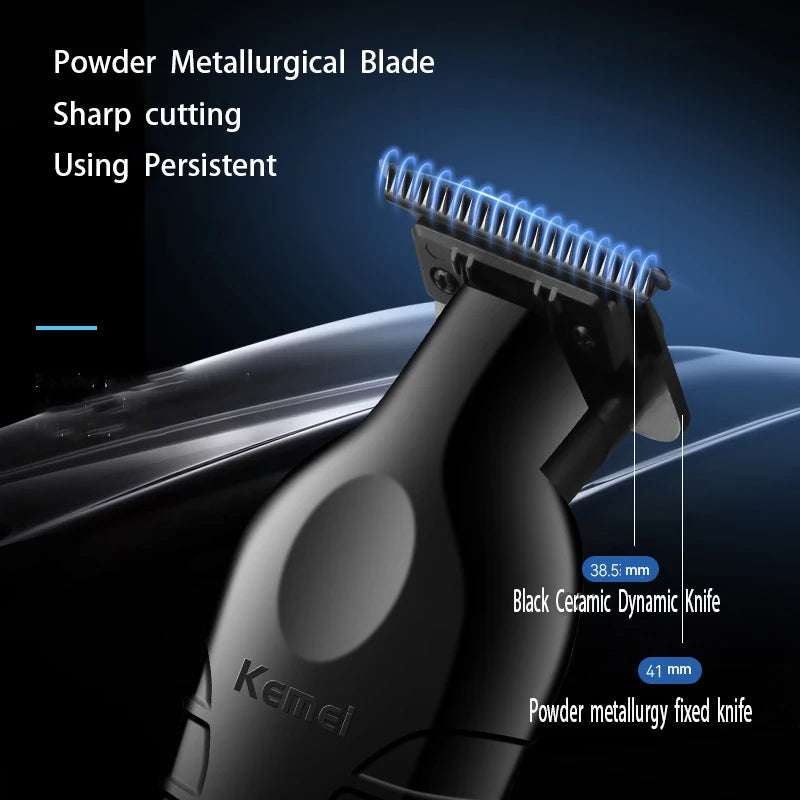 Cortadora de pelo inalámbrica Kemei 2299 para peluquero, cortadora de tallado sin huecos de 0mm, cortadora de acabado eléctrica profesional