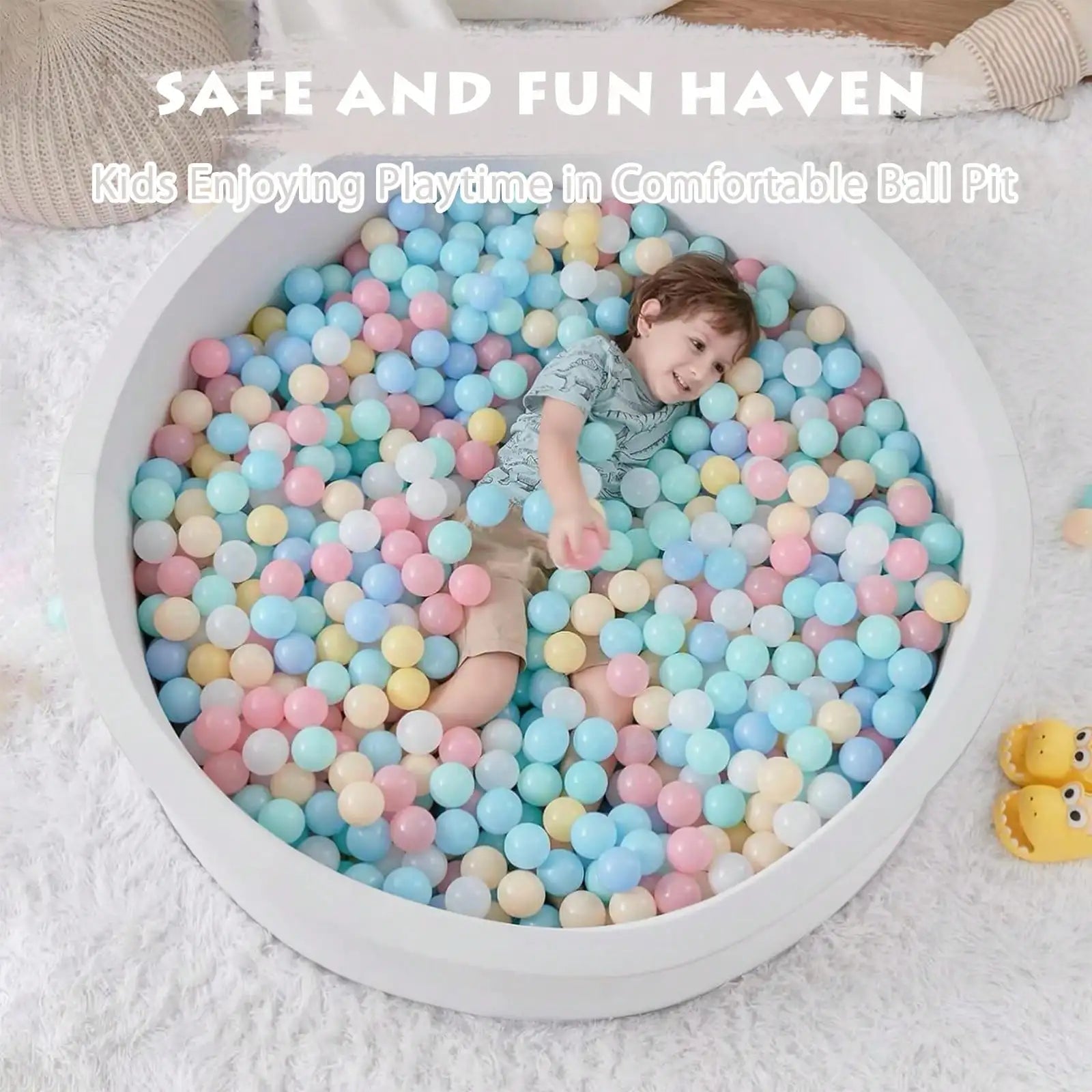 Piscina de Pelotas para Bebés, Piscina Redonda de Pelotas de Espuma Suave para Niños Pequeños, Piscina de Pelotas Pequeña para Interiores y Exteriores, Pelotas No Incluidas