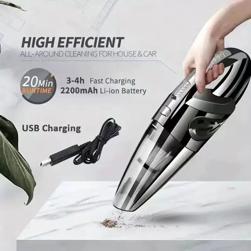 Aspiradora inalámbrica portátil, aspiradora de mano recargable con succión potente, carga rápida para pelo de mascota en casa y coche