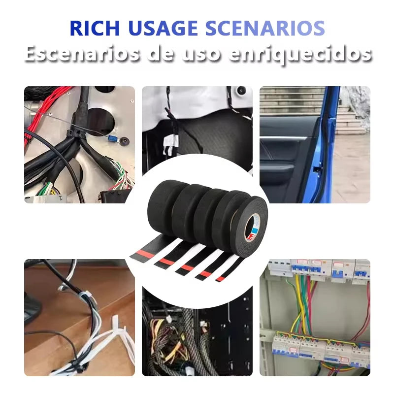 Cinta de tela para arnés de cables de alta temperatura, telar de cables automotriz, cinta adhesiva de tela resistente al calor para aislamiento eléctrico de motor
