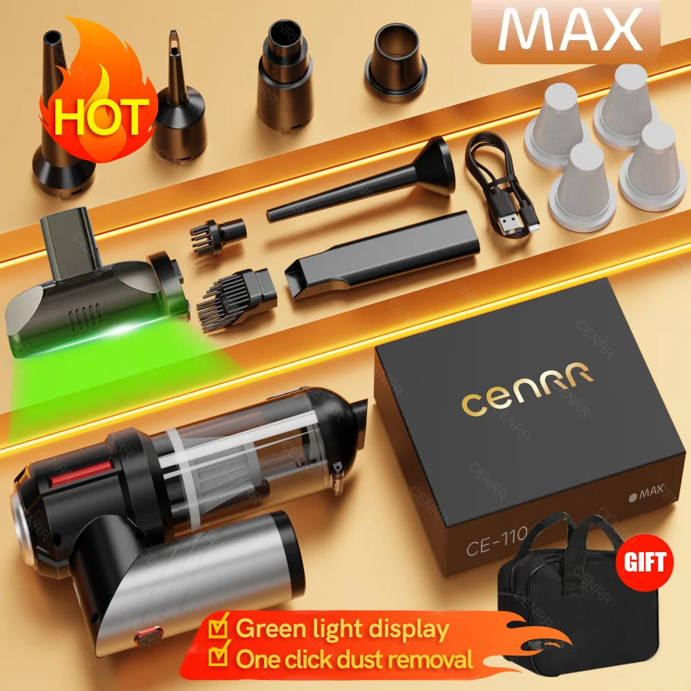 CENRR 998000 Aspirador de coche PA, Mini aspirador inalámbrico potente para coche, aspirador portátil de mano, electrodoméstico