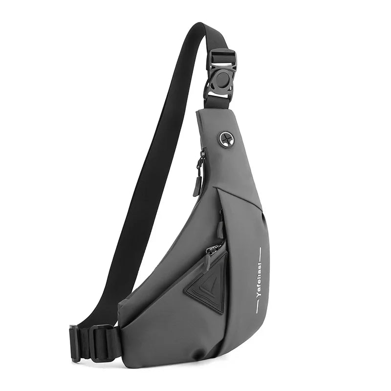 Bolso de Pecho Impermeable para Hombre, Bandolera, Mochila para Viajes Diarios, Membrana de Cuero Resistente a Salpicaduras, Ideal para Viajes Casuales