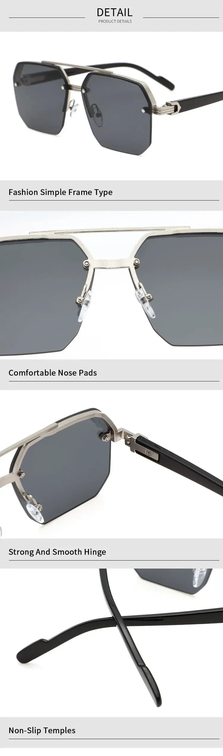 VBCX Gafas de sol de lujo a la moda para hombres y mujeres, gafas de sol retro para exteriores con protección UV400, gafas de sol unisex en 8 colores, gafas clásicas de medio marco