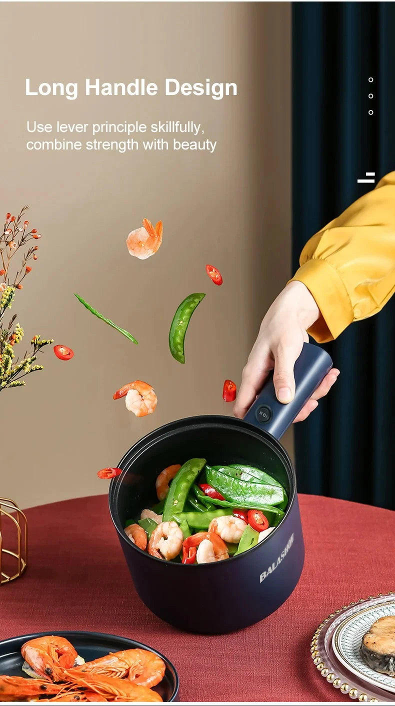 Mini Cocina eléctrica multifunción todo en uno, olla individual de doble capa para el hogar, olla para Fideos, olla caliente antiadherente, herramienta de cocina