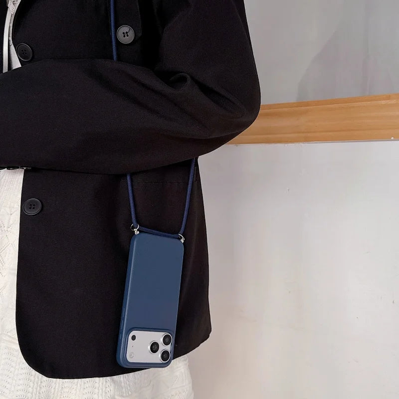 Funda de silicona con cordón y diseño de lunares para iPhone 17, 16, 15, 14, 13, 12, 11 Pro MAX, funda suave para iPhone 16, 17 Pro Max