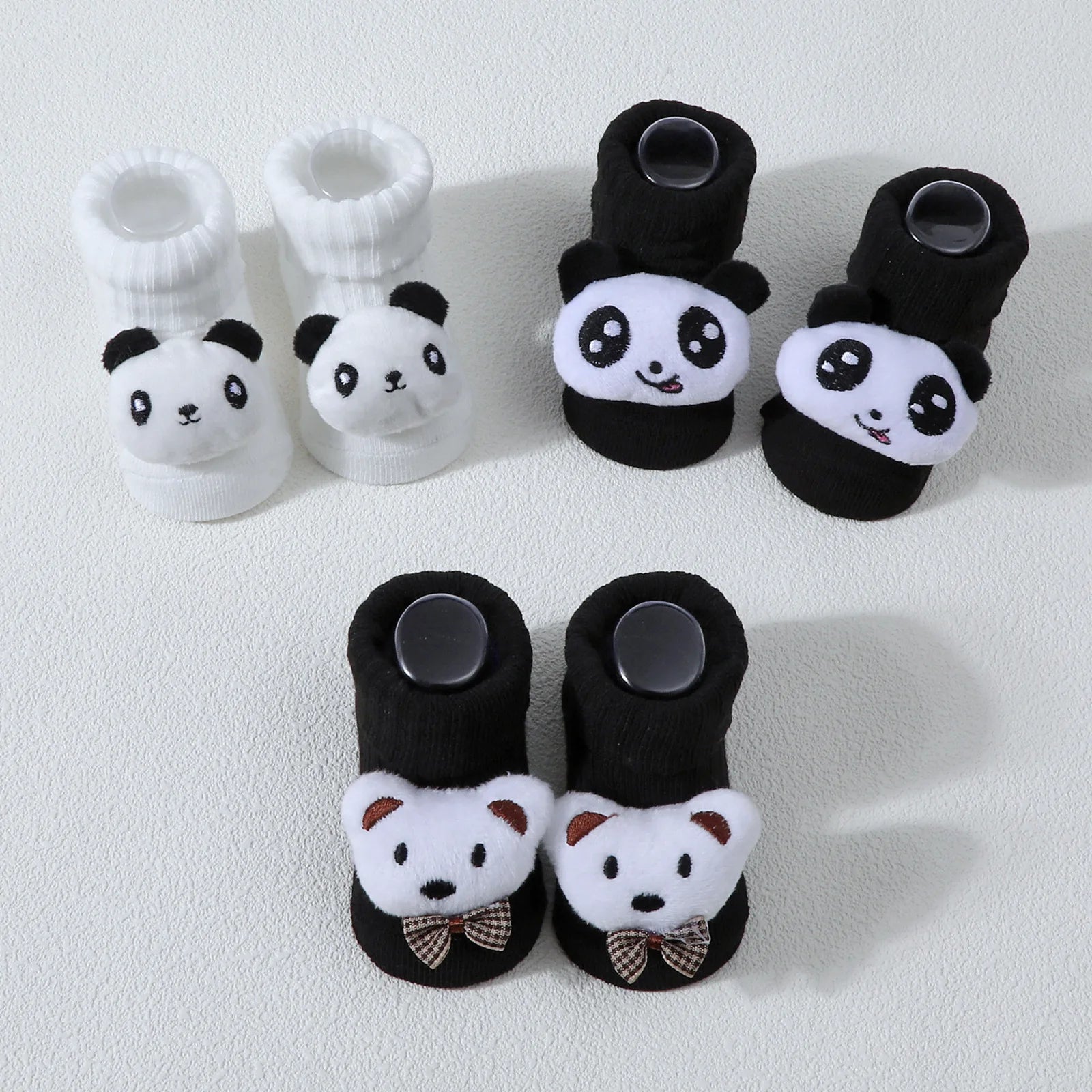 Calcetines bonitos de dibujos animados de oso, León, Panda, calcetines de bebé para niños y niñas, calcetines de tubo sólidos de algodón suave para recién nacidos, calcetines para niños