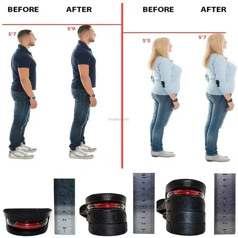 Plantilla de elevación de cojín de zapato de aire para hombres y mujeres, plantilla Invisible Variable de 3-9cm, plantillas para aumentar la altura, almohadilla de soporte más alta de corte ajustable