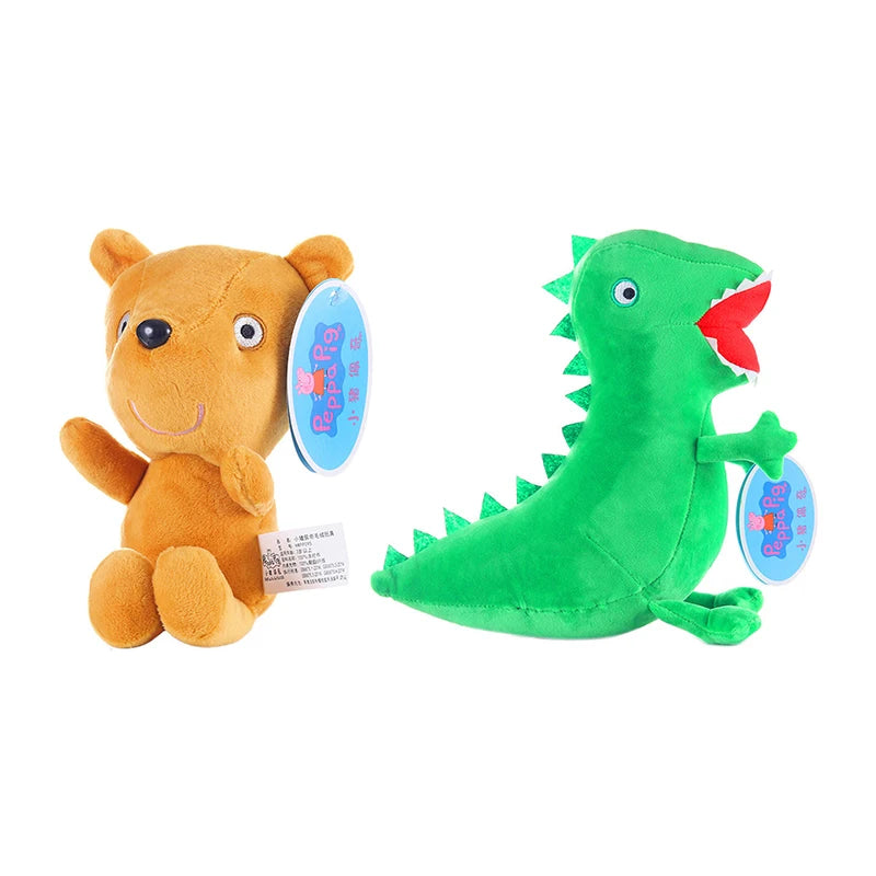 Peppa Pig-muñeco de peluche de Peppa Pig para niños, juguete de alta calidad de 19CM, oso de peluche de dinosaurio, figura de Anime suave, regalos de cumpleaños para niños