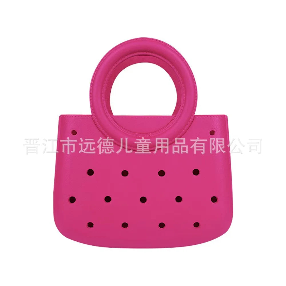 Bolsa de Almacenamiento Impermeable de Material EVA, Bolsa de Playa con Diseño Calado, Estilo Casual de Viaje, Tamaño Pequeño, para Uso Diario