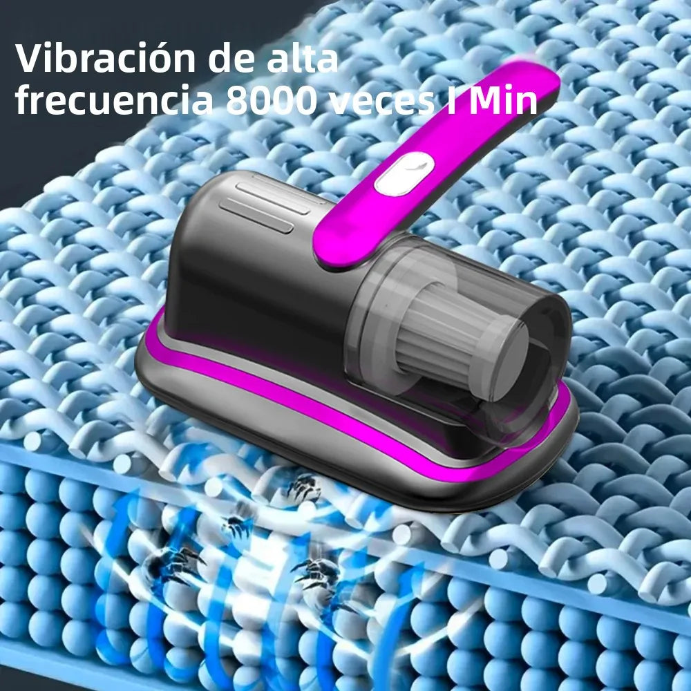 Aspirador de colchón de mano inalámbrico con filtro HEPA de luz UV-C y vibración ultrasónica 12KPa para cama, sofá, asiento de coche y alfombra