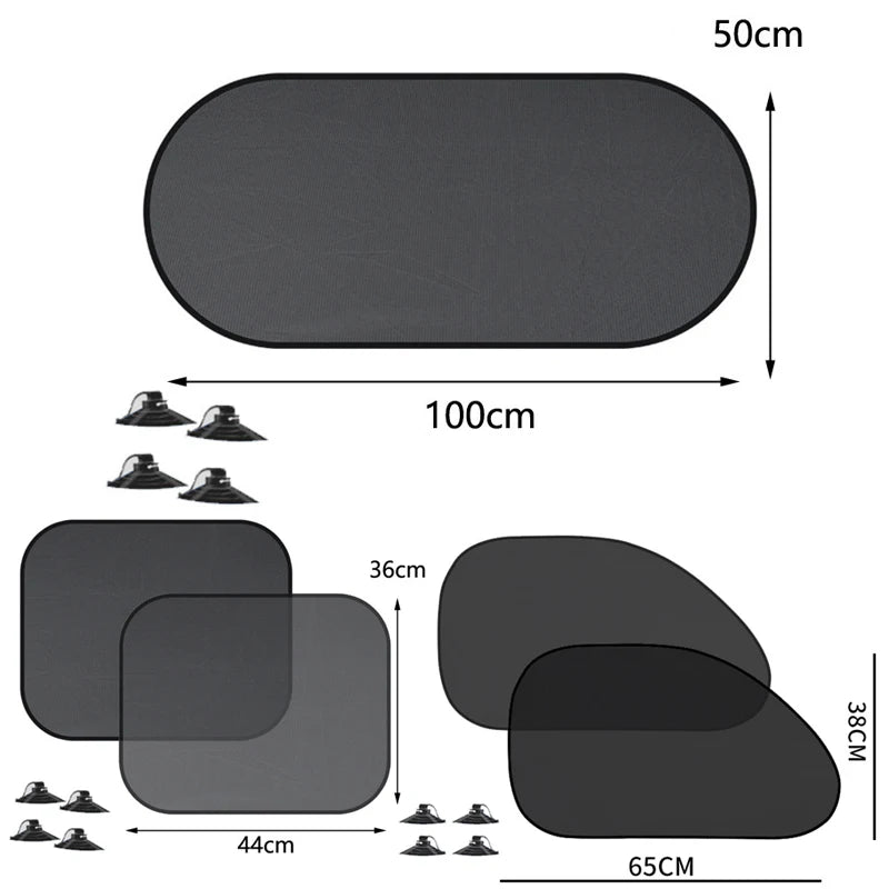 1-5 uds parasol para coche cortina de ventana lateral parasol para ventana trasera delantera verano bloqueo UV ventosa cortinas de protección solar para coche