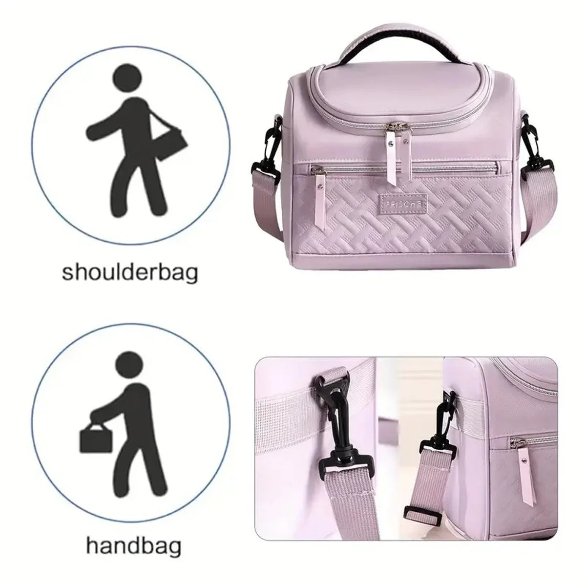 Bolsa de almuerzo portátil, caja térmica para alimentos, duradera, impermeable, nevera de oficina, lonchera con correa para el hombro, bolsa de Picnic para parejas, Unisex