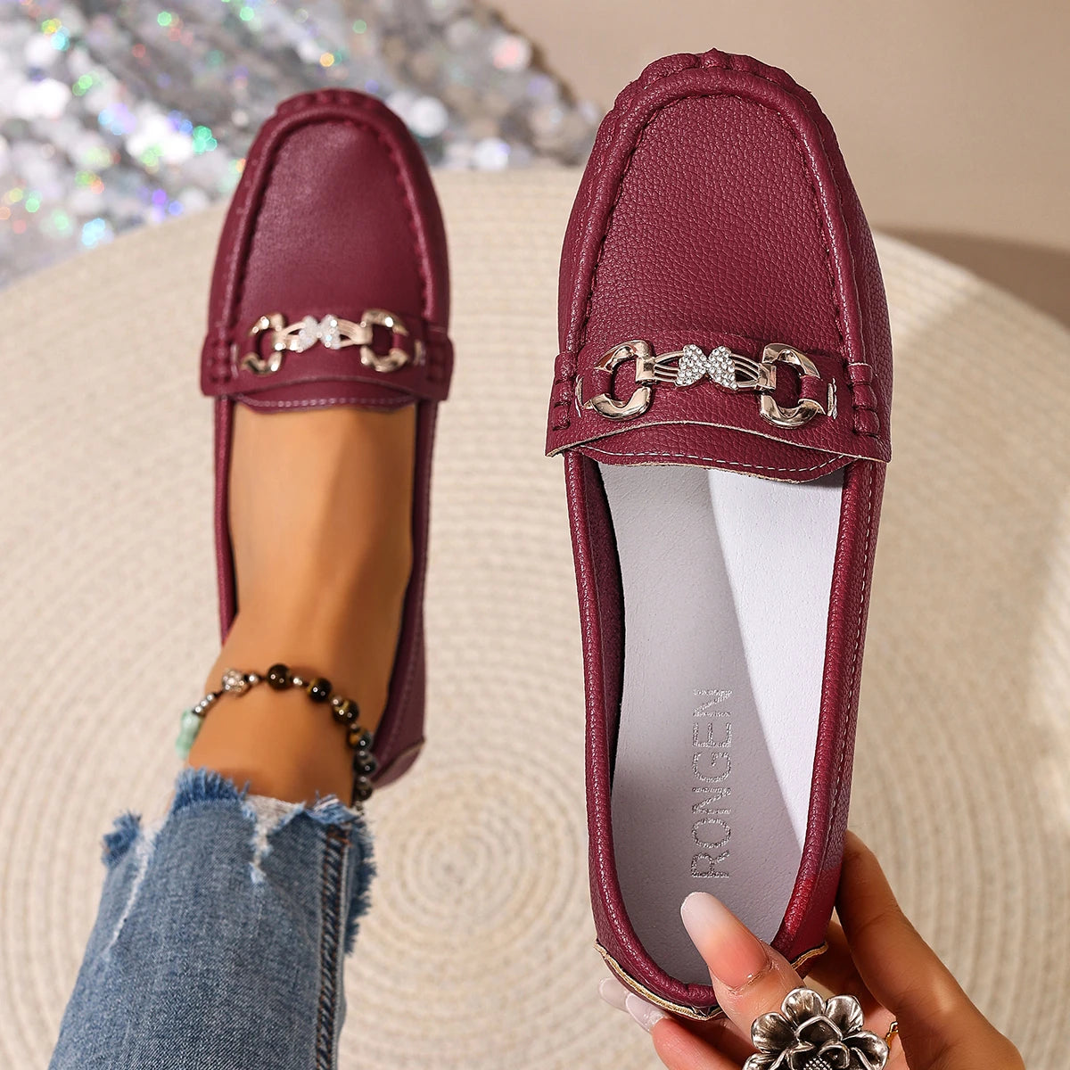 2026 nuevos zapatos planos de mujer primavera otoño Casual Slip on zapatos Mary Jane zapatillas de deporte de moda mujeres punta redonda sólida suela suave mocasines planos