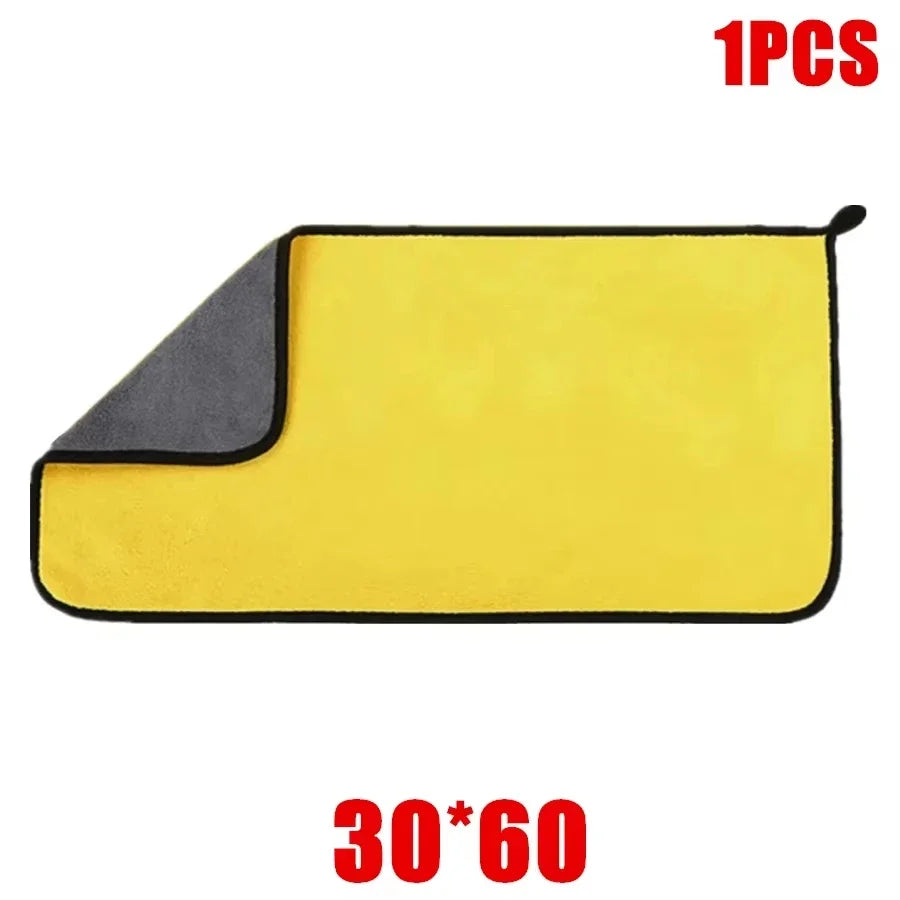 Toallas de limpieza de microfibra para coche, 1/2/3/6/10 Uds., 30x60cm, suaves, de secado rápido para espejos y ventanas, trapos de limpieza, paño de lavado de doble capa