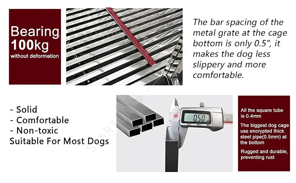 Jaula Plegable de Alambre Metálico Reforzado de Acero Inoxidable para Perros Grandes, Casetas Plegables para Mascotas, Jaulas para Perros Adultos en Oferta