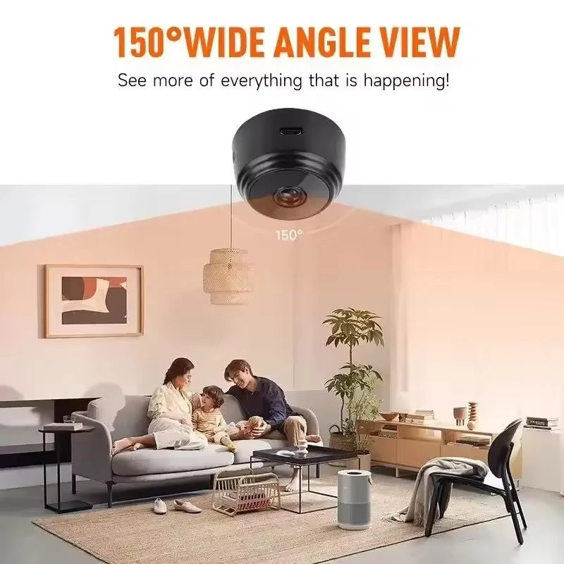 Mini cámara WiFi HD de 1080P, Monitor de bebé, vigilancia de seguridad interior, videocámara de visión nocturna, cámara IP, grabadora de Audio y vídeo