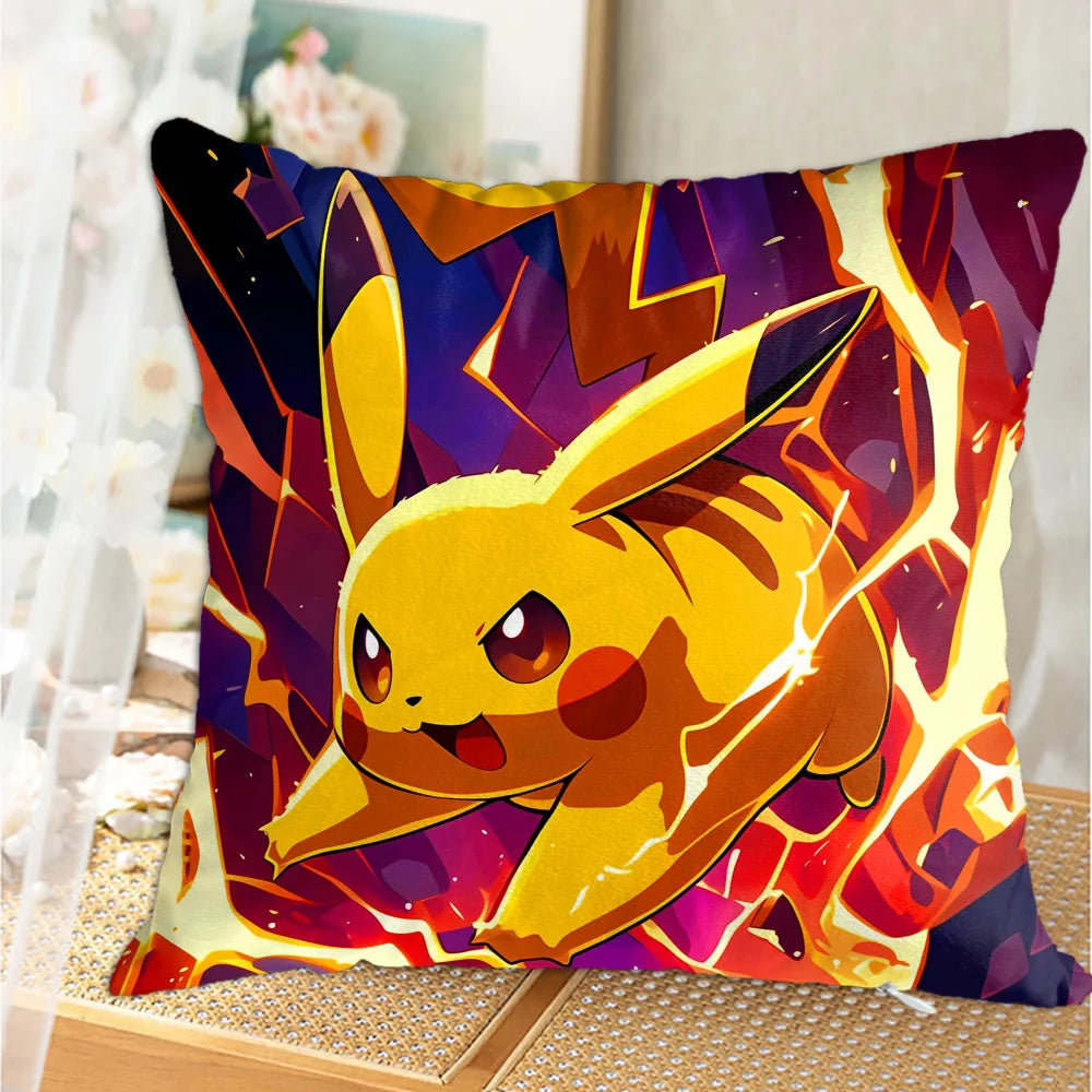Funda para fundas de almohada Kawaii P-Pilkachuus, funda nórdica para almohada de 45x45, fundas para cojines, almohadas para dormir, decoración decorativa para el hogar