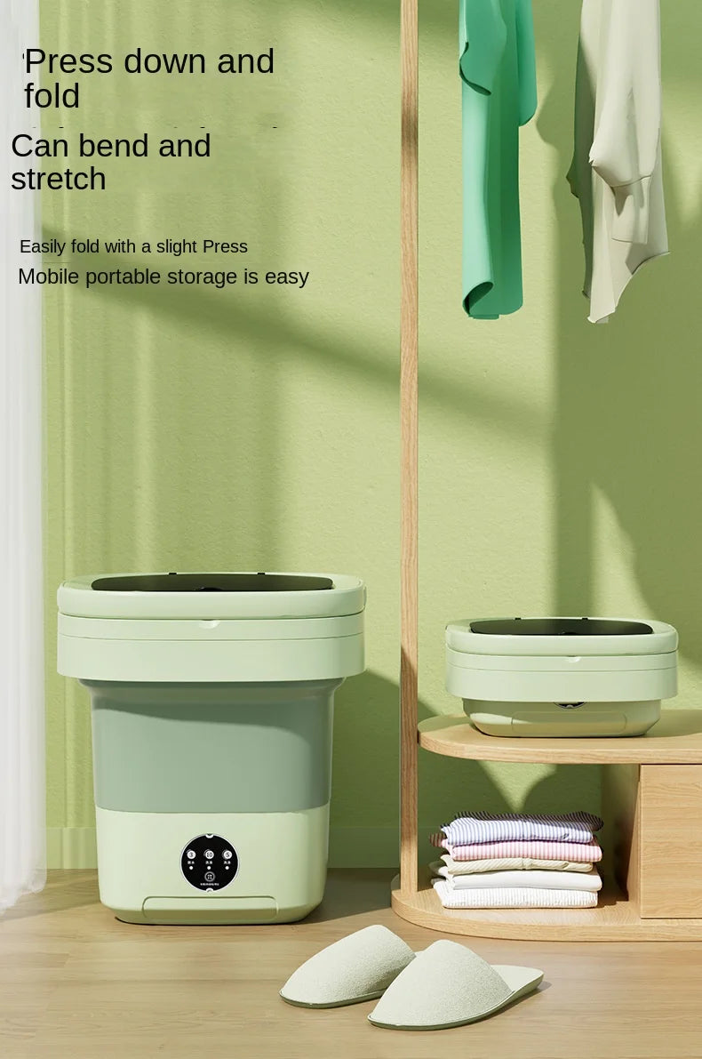 Lavadora plegable portátil de gran capacidad, cubo secador giratorio para ropa, ropa interior de viaje, calcetines, Mini lavadora, 6L/11L