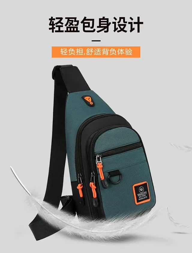 Riñoneras informales con estilo para hombre, bolso de pecho para hombre, bolso de pecho a la moda, bolso de hombro tipo bandolera de tela Oxford ligero