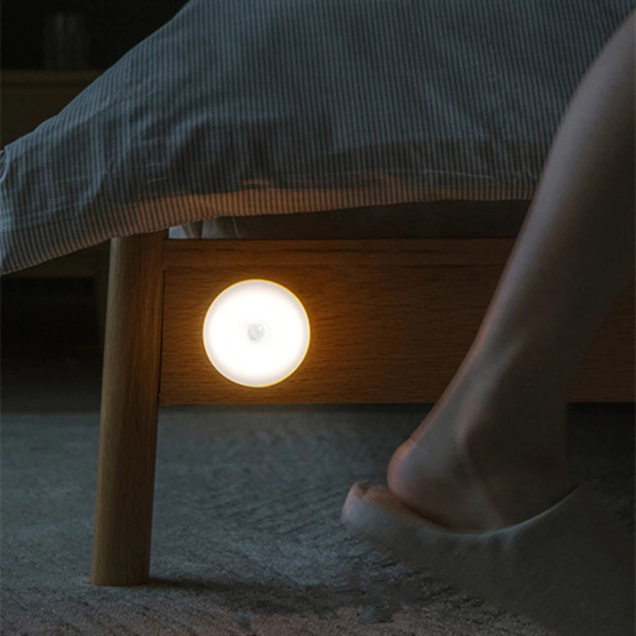 Luz nocturna magnética de luz blanca/cálida con sensor de movimiento, detección de 3-6M, lámpara LED regulable recargable para armario de dormitorio
