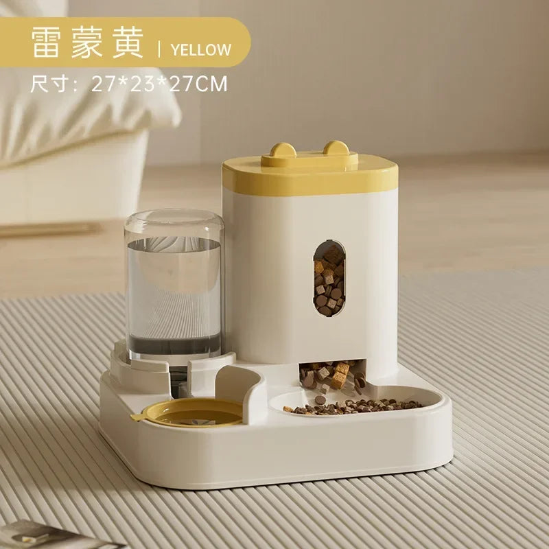 Alimentador automático, cuenco de comida para perros y gatos con fuente de agua, dispensador de almacenamiento de alimentos para mascotas de gran capacidad, contenedor, accesorios para cachorros y mascotas