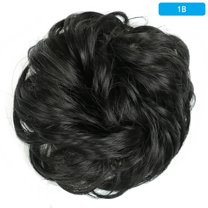 AZQUEEN-extensión de cabello de moño desordenado, banda elástica sintética, moño ondulado rizado, Scrunchies Donut Updo, postizo para mujer