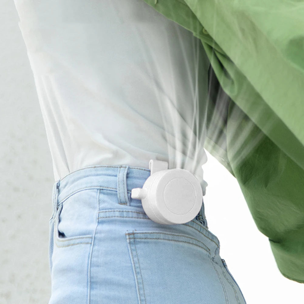 Mini ventilador portátil con Clip, ventilador de refrigeración eléctrico sin aspas de 3 velocidades, ventilador colgante para cintura, cuello, cintura, recargable por USB para exteriores