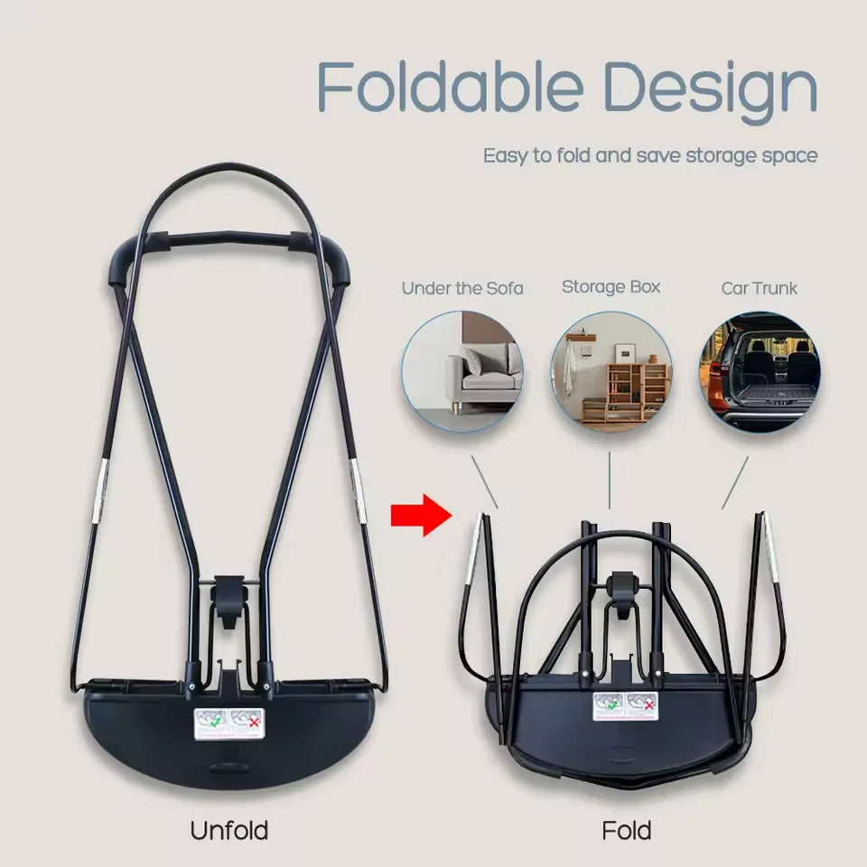 Mecedora plegable para bebé con juguetes, asiento ajustable para bebé con cubierta de tela, columpio multifunción