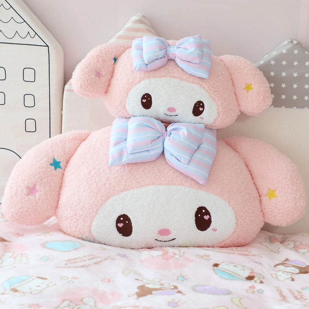 Precioso cojín trasero Kuromi My Melody para asiento de gato, reposacabezas relleno de Anime Cinnamoroll, almohada para sofá cama, decoración del hogar
