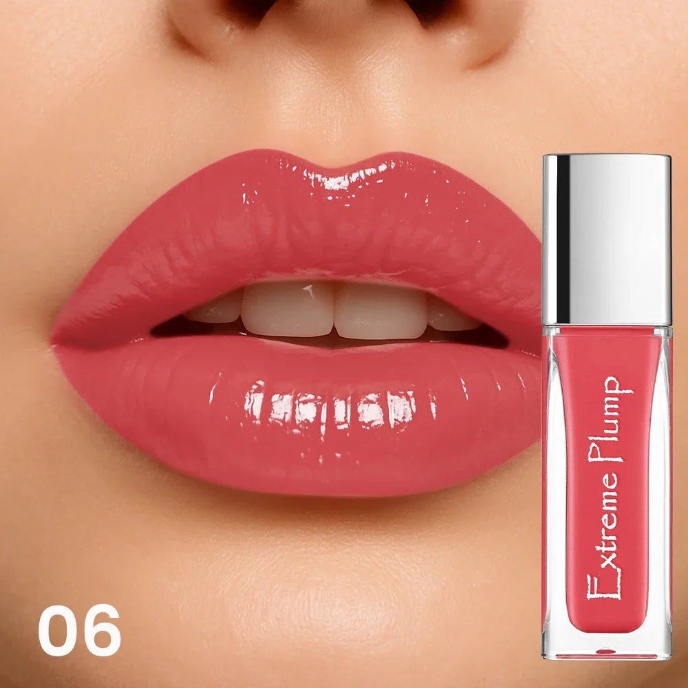 Brillo de labios de espejo resistente al agua, maquillaje de labios hidratante de larga duración, lápiz labial brillante suave para mujeres