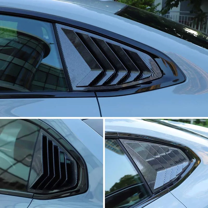 WoeFor 2020-2024 BMW Serie 4/i4 G22 persianas triangulares traseras ABS negro piano, accesorios de modificación exterior para coche, juego de 2 piezas