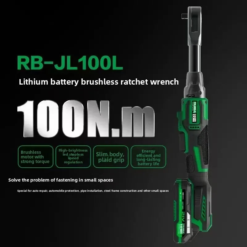 RUIBA-llave eléctrica inalámbrica sin escobillas, 3/8 pulgadas, 100NM, para batería Makita de 21V, destornillador, herramientas eléctricas, RB-JL100L