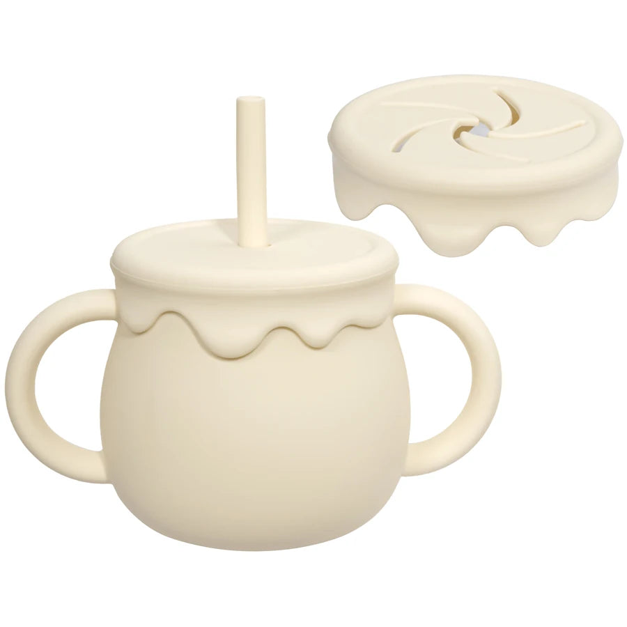 Tazas de alimentación de bebé, vasos portátiles, taza para sorber, contenedor de comida sólida, taza para aperitivos, tazas de aprendizaje para niños pequeños, suministros para recién nacidos