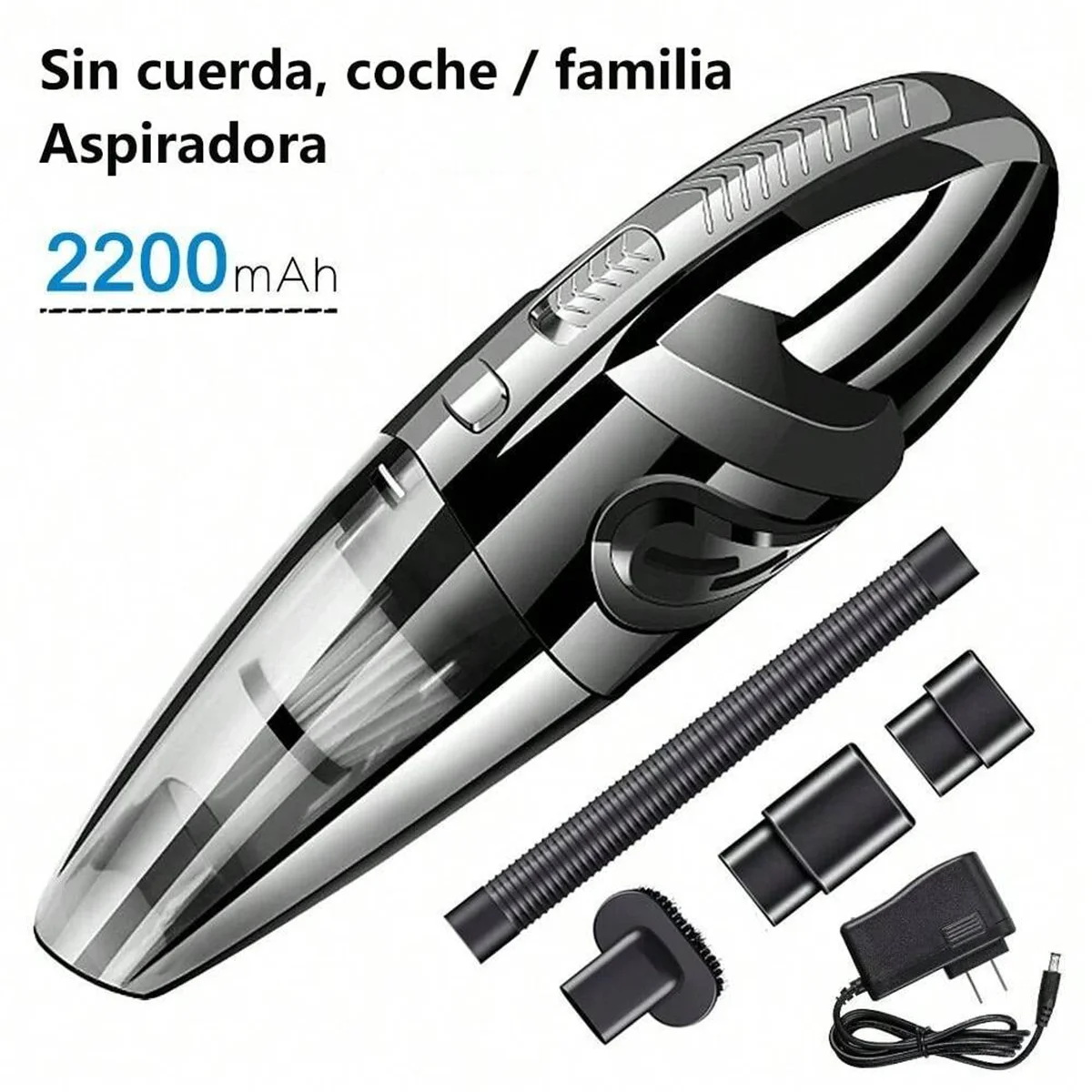 Aspiradora portátil con carga rápida en el vehículo, aspiradora inalámbrica portátil para el cabello de mascotas con fuerte atracción recargable