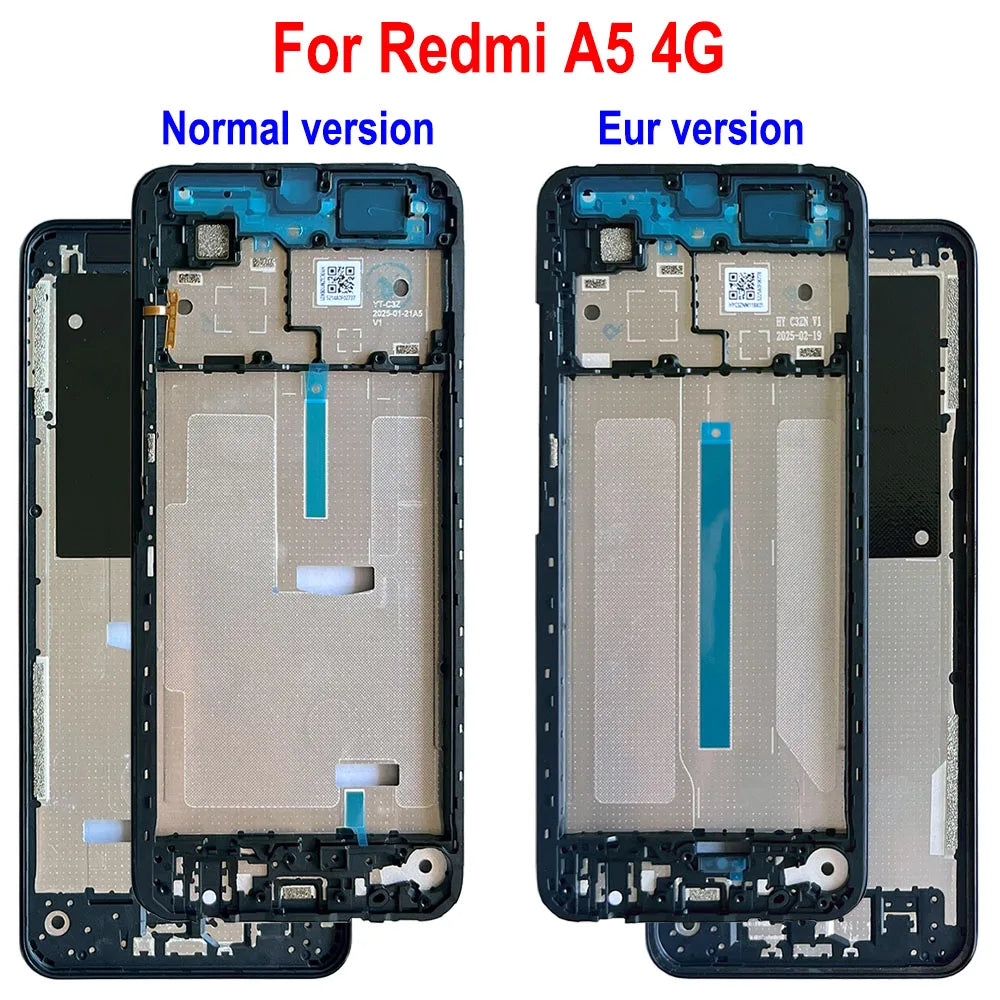Para Xiaomi Redmi 15 15C marco LCD marco medio bisel carcasa versión Eur piezas de repuesto para Redmi A5 4G marco frontal