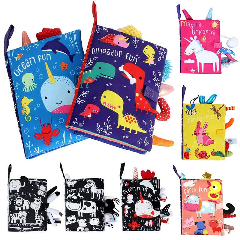 Libros suaves para bebés, juguetes 3D con tacto y sensación de tela arrugada, libros para bebés, niños, tacto y sensación arrugada, regalos para niños pequeños