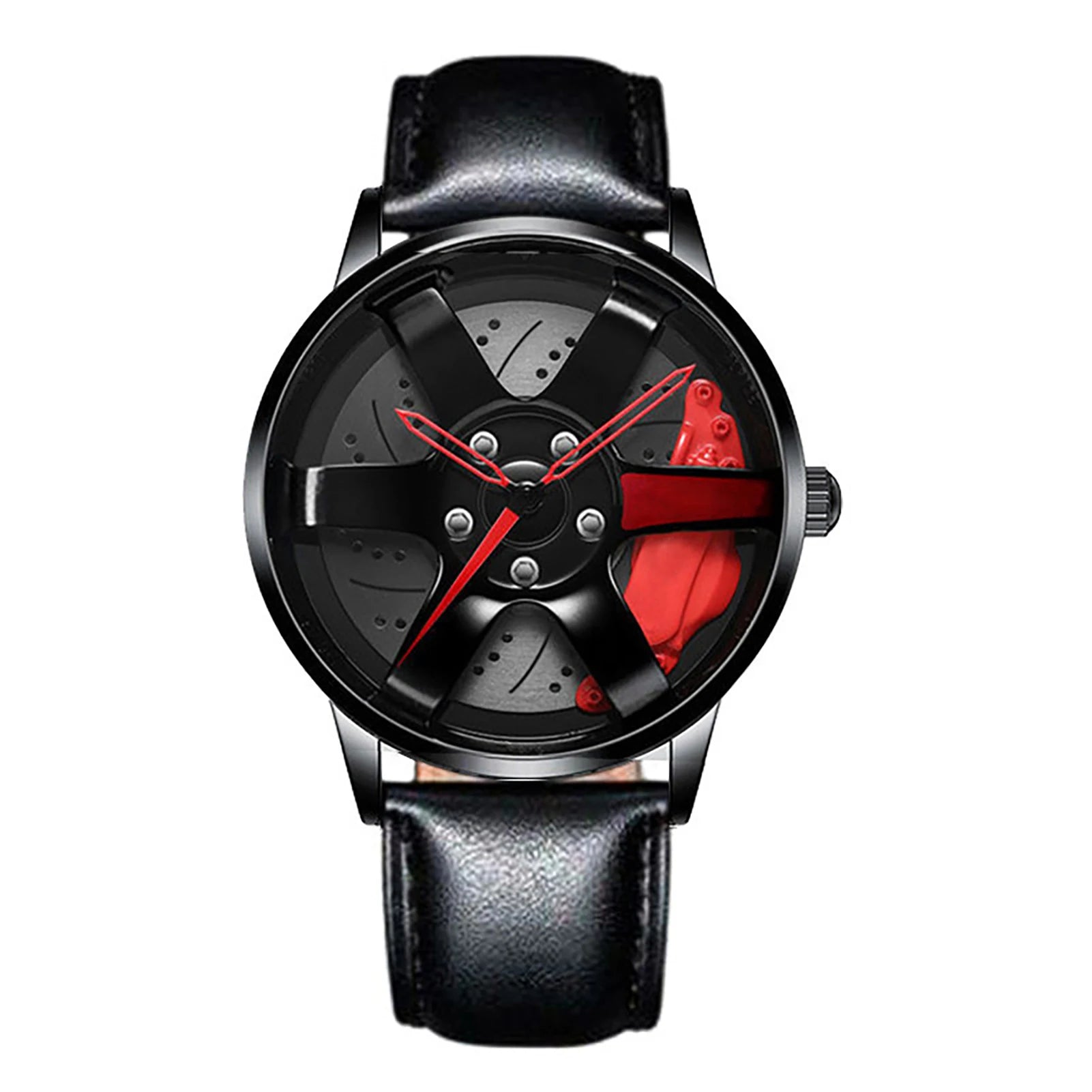 Reloj de pulsera de cuarzo para hombre, de acero inoxidable, a la moda, con esfera deportiva, llanta de coche, cubo de rueda, relojes de pulsera de lujo para negocios