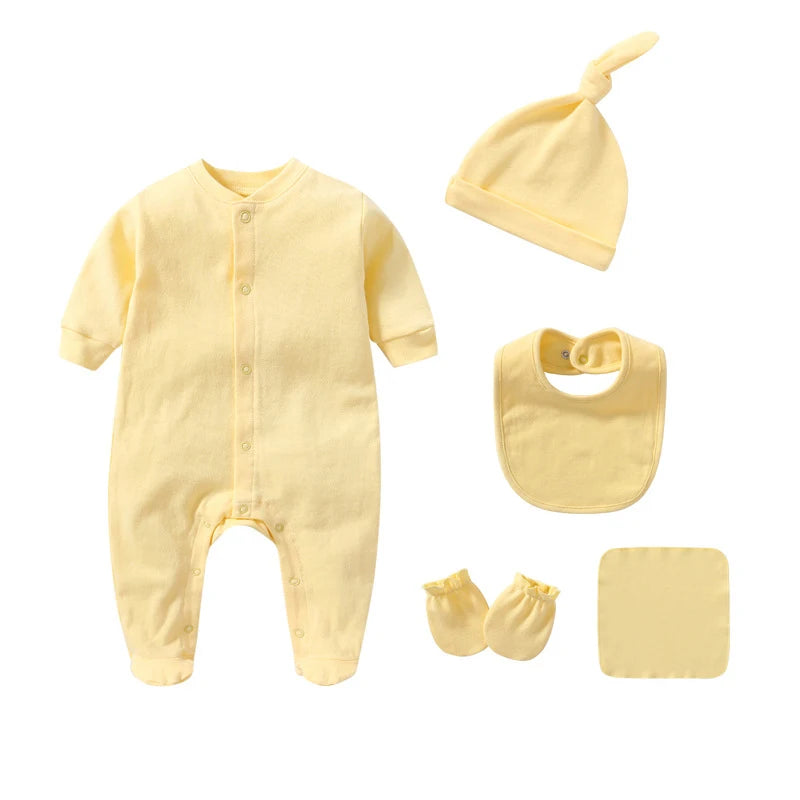 Conjunto de ropa para bebé recién nacido, niño y niña, peleles de Color sólido de manga larga de algodón 100%, traje con pechera, productos infantiles de 0 a 3 meses