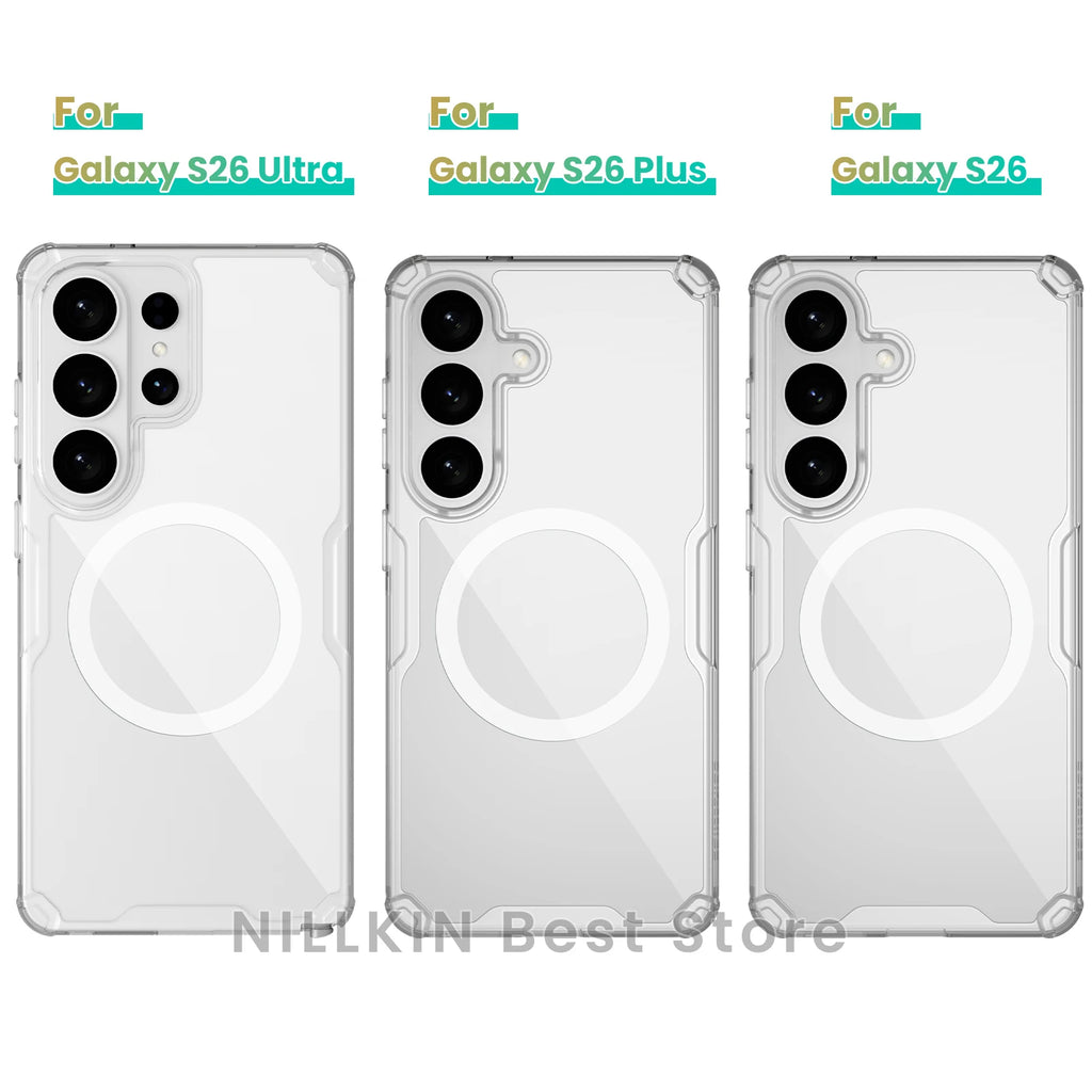 Nillkin para Samsung Galaxy S26 Ultra S26 Plus S26 funda magnética Magsafe Tpu + Pc 360 Airbag a prueba de golpes Hd cubierta dura transparente