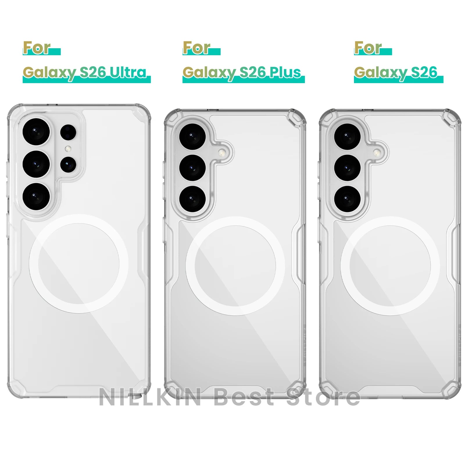 Nillkin para Samsung Galaxy S26 Ultra S26 Plus S26 funda magnética Magsafe Tpu + Pc 360 Airbag a prueba de golpes Hd cubierta dura transparente
