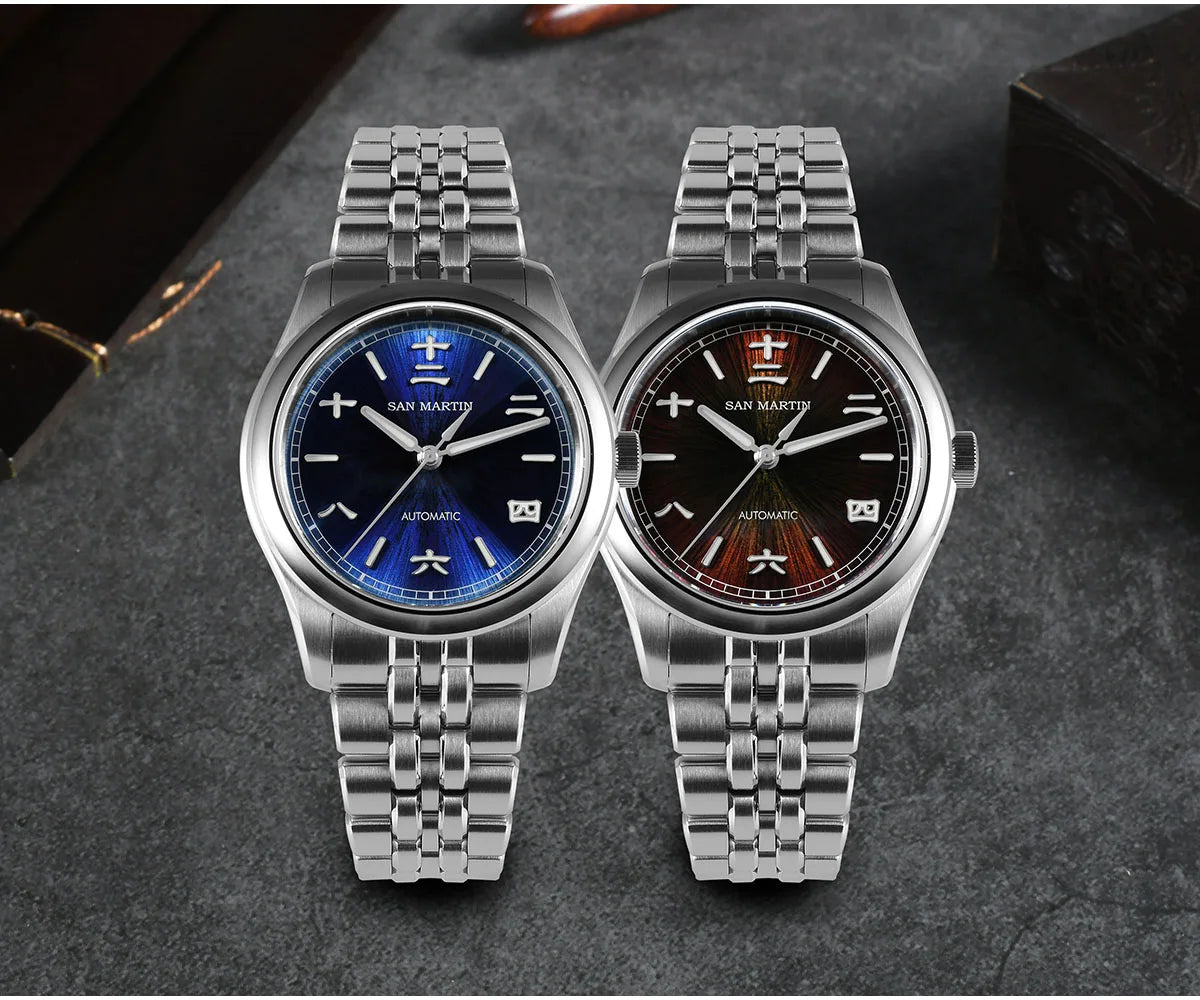 San Martin nuevo reloj Gada de 39mm estilo chino diseño Original Sunburst JianZhan Miyota 90S5 vestido de hombre mecánico automático SN0144