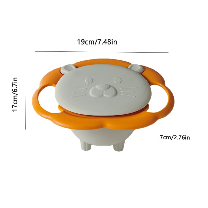 Cuenco giroscópico para bebé, diseño práctico, equilibrio giratorio para niños, novedad, giroscopio giratorio 360, platos de alimentación sólidos a prueba de derrames, plato para niños