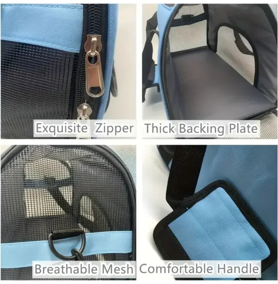 Bolsas de transporte para gatos, bolsa de transporte portátil para perros, bolsas de transporte transpirables de malla para perros pequeños, bolso plegable para gatos, bolsa de viaje para mascotas, bolsa de transporte