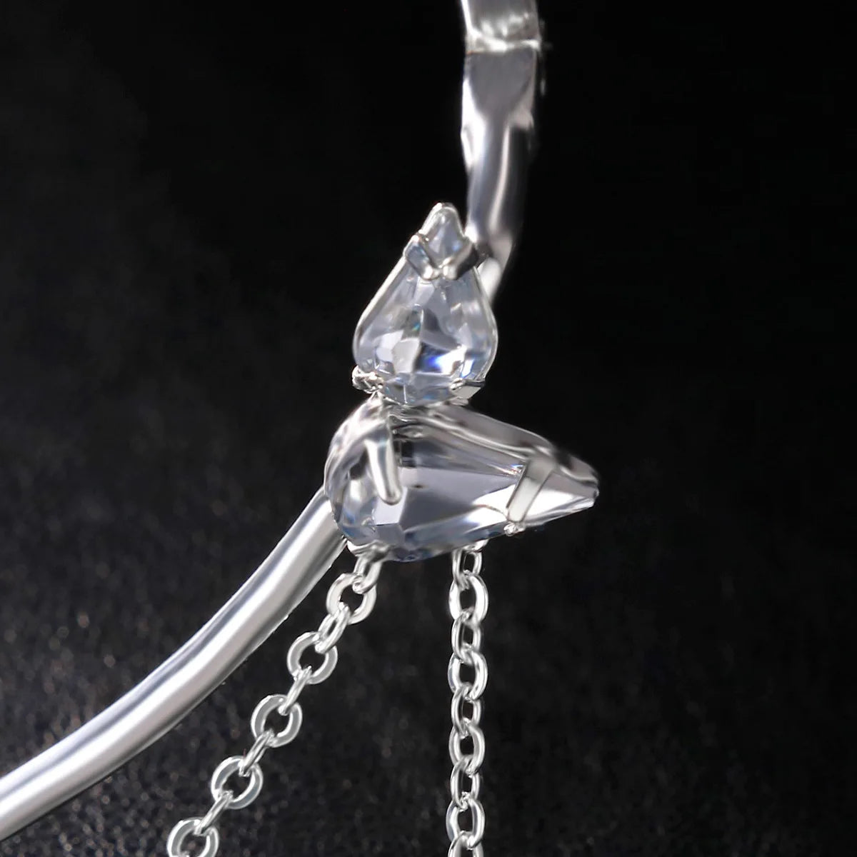 Montura de gafas con diamantes de imitación geométricos Rave para mujer, decoración facial, diseñador de lujo, marcos de joyería facial de cristal, sin lentes, 2023