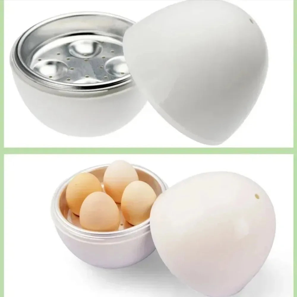 Capacidad 4 huevos olla para microondas fácil y rápida herramientas de cocina duras o suaves de 5 minutos
